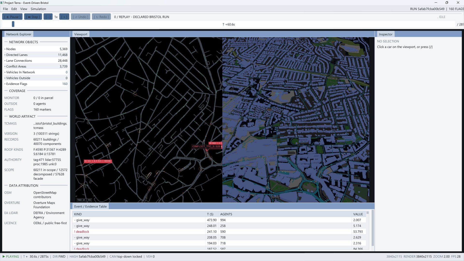 Totterdown, Bristol: a real neighbourhood rebuilt in 3D from raw OpenStreetMap, with buildings, lanes and live traffic